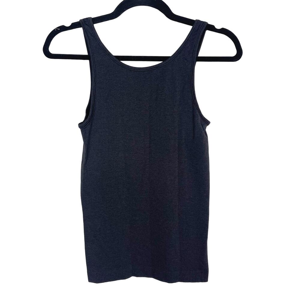 Lululemon Womens 2 Black Ribbed Scoop Back Tank Top Workout Seamless Yoga Run